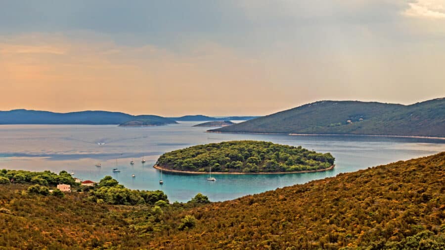 View from the Croatian island Molat to the Adriatic Sea